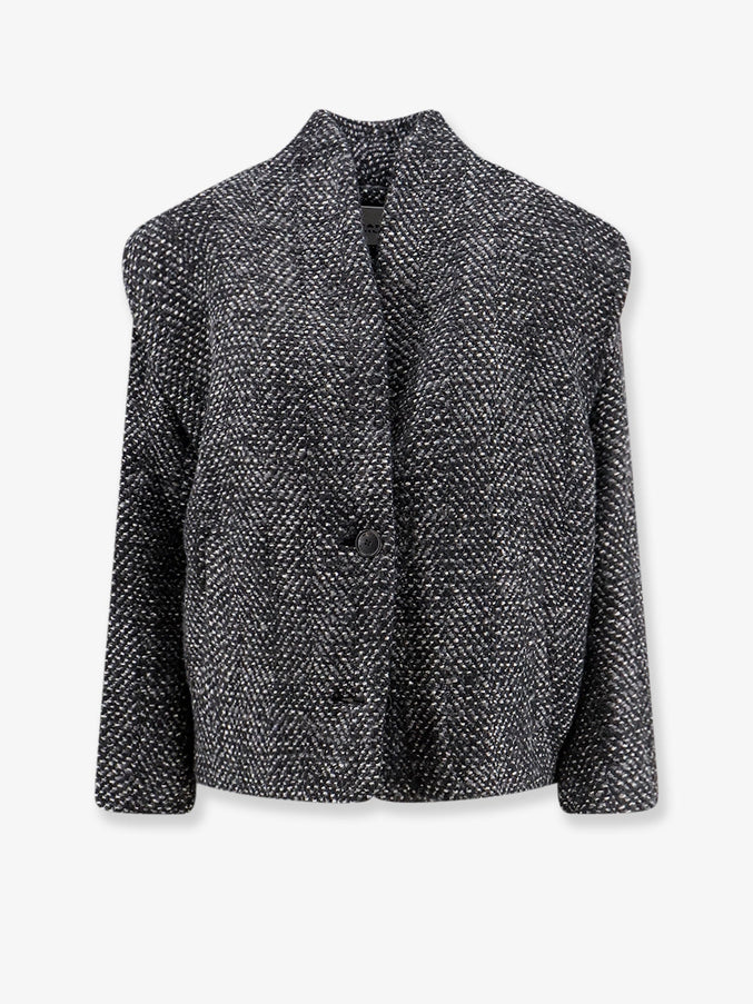Marant Etoile Drogo Mélange Fabric Coat Anthracite