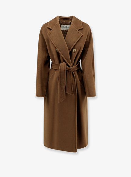 Max Mara Madame Wool and Cashmere Blend Coat Tabacco