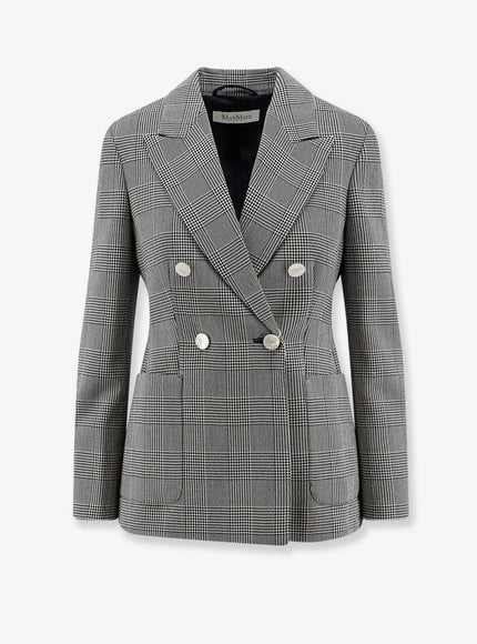 Max Mara Double-Breasted Wool Blazer Blumarinobianco