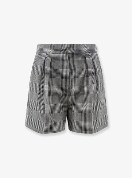Max Mara Mxmagoraio Virgin Wool Shorts Blumarinobianco
