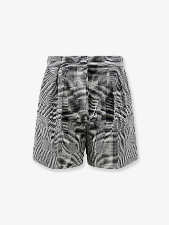 Max Mara Mxmagoraio Virgin Wool Shorts Blumarinobianco