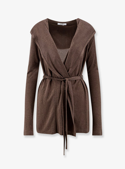 Max Mara Lyocell And Silk Blend Cardigan Cacha'scuro