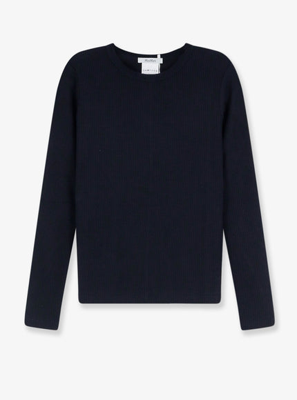 Max Mara Mxmsalmone Lyocell And Silk T-Shirt Blumarino