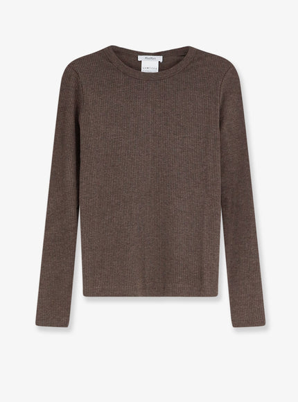 Max Mara Mxmsalmone Lyocell And Silk T-Shirt Cacha'scuro
