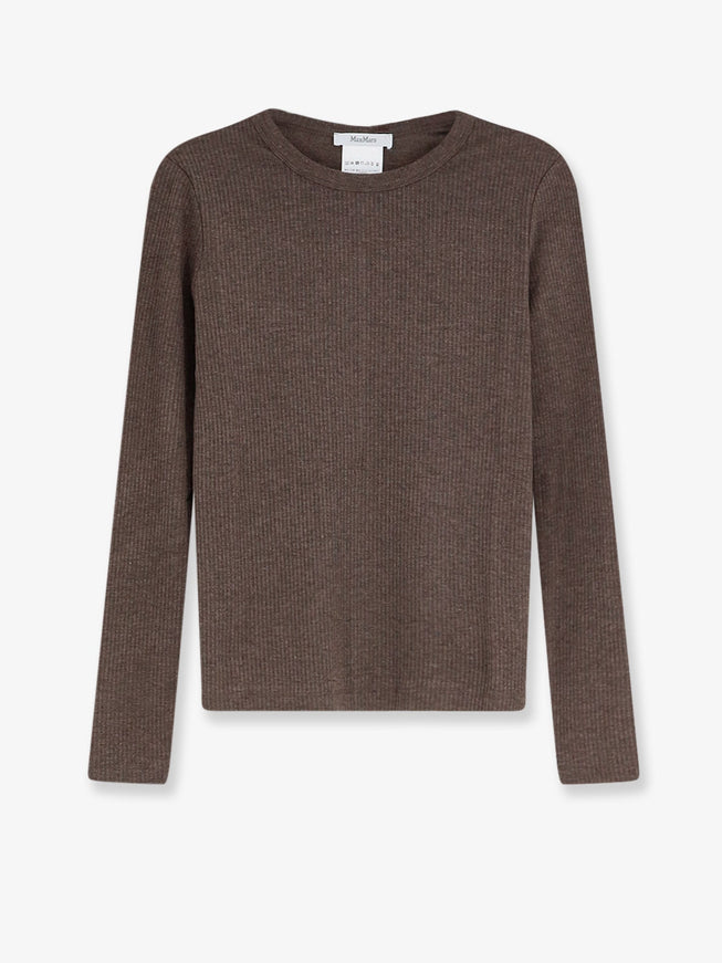 Max Mara Mxmsalmone Lyocell And Silk T-Shirt Cacha'scuro