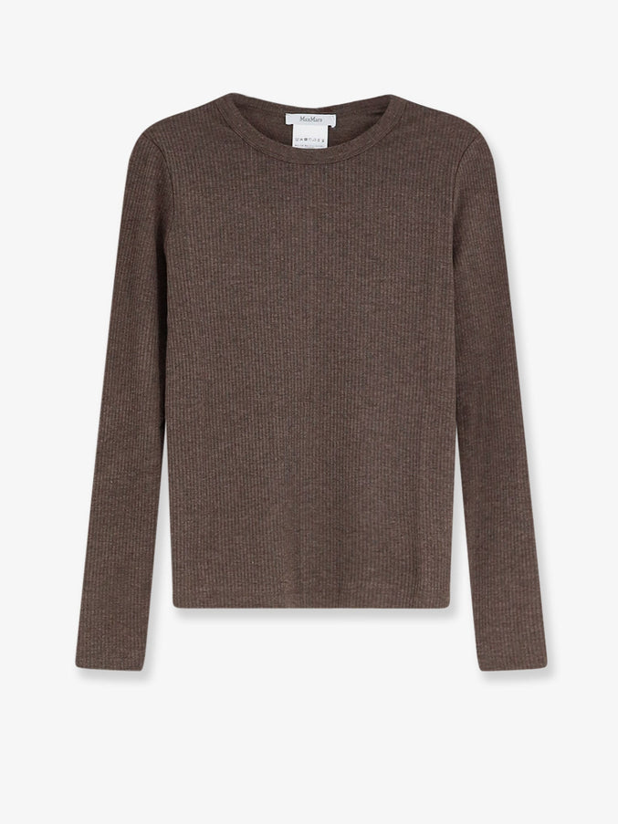 Max Mara Mxmsalmone Lyocell And Silk T-Shirt Cacha'scuro