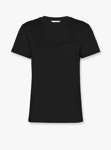 Max Mara Papaia Cotton T-Shirt With Monogram Nero
