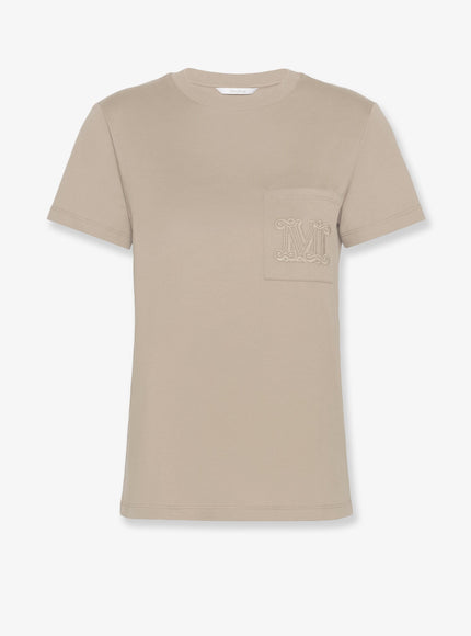 Max Mara Papaia Cotton T-Shirt With Monogram Roccia