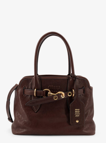 Miu Miu Aventure Leather Handbag Uni Radica