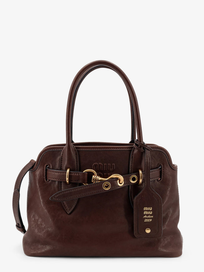 Miu Miu Aventure Leather Handbag Uni Radica