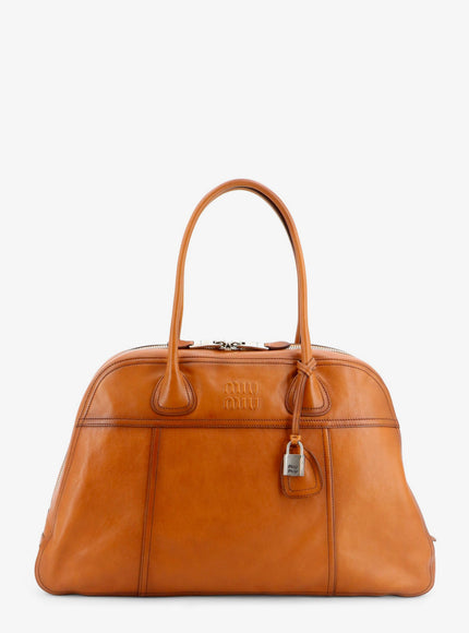 Miu Miu Vivant Leather Handbag Uni Cognac