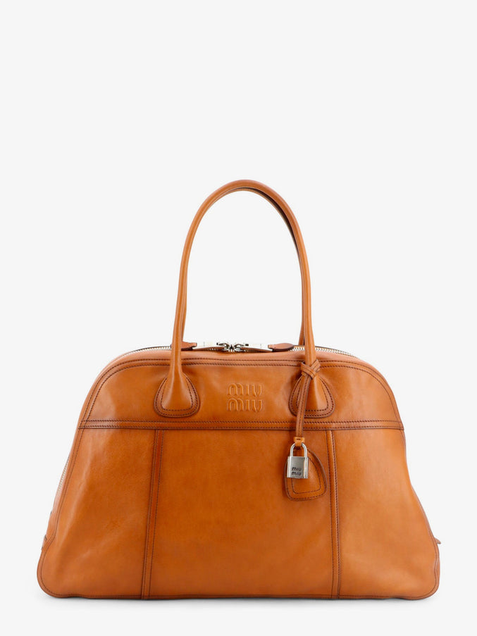 Miu Miu Vivant Leather Handbag Uni Cognac