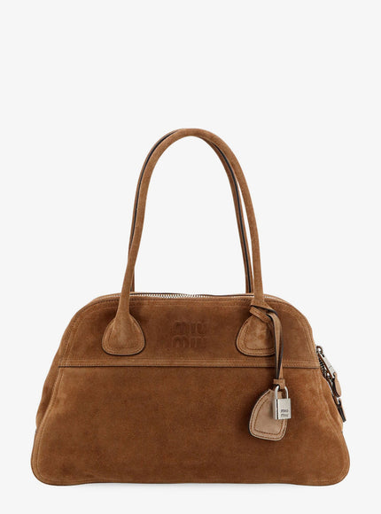 Miu Miu Vivant Suede Shoulder Bag Uni Cacao