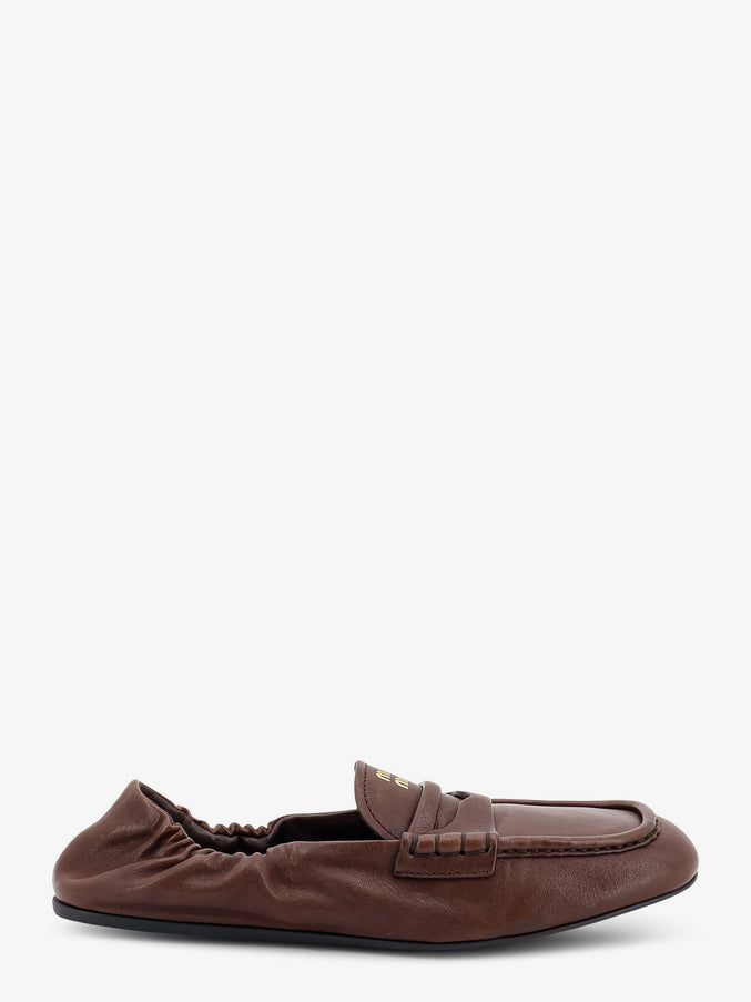 Miu Miu Ruches Leather Loafers Radica
