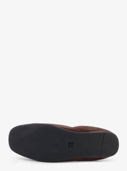 Miu Miu Ruches Leather Loafers