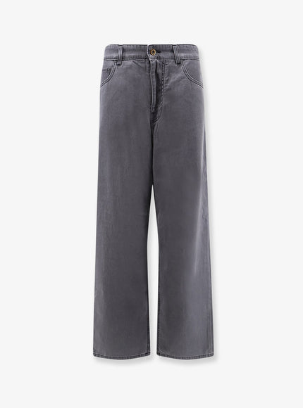 Miu Miu Grey Light Denim Trousers Nero