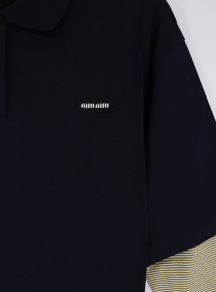 Miu Miu Cotton Polo Shirt With Front Embroidered Logo