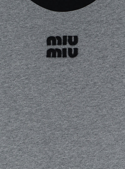 Miu Miu Cotton T-Shirt With Front Logo