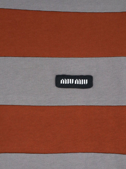 Miu Miu Cotton T-Shirt With Striped Pattern
