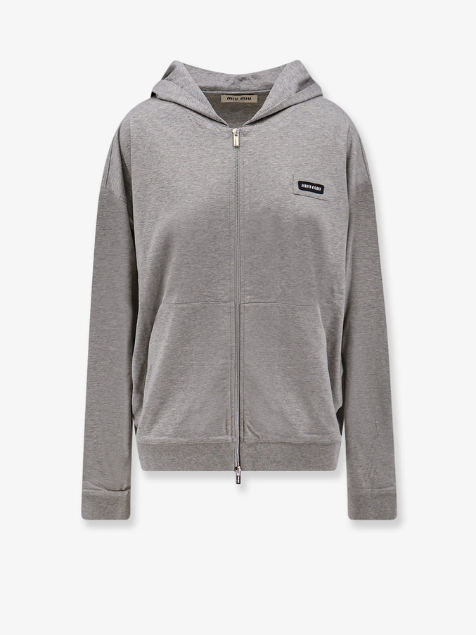 Miu Miu Mélange Jersey Sweatshirt Grigio