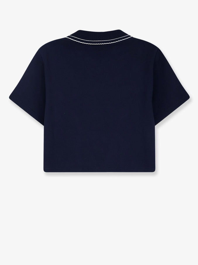 Miu Miu Cotton Sweatshirt With Logo Embroidery