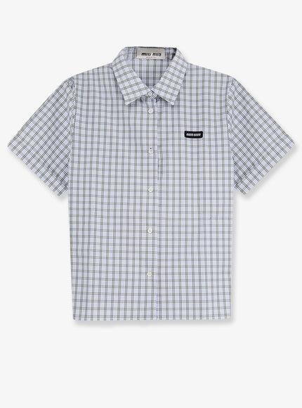 Miu Miu Madras Cotton Shirt Biancosalvia