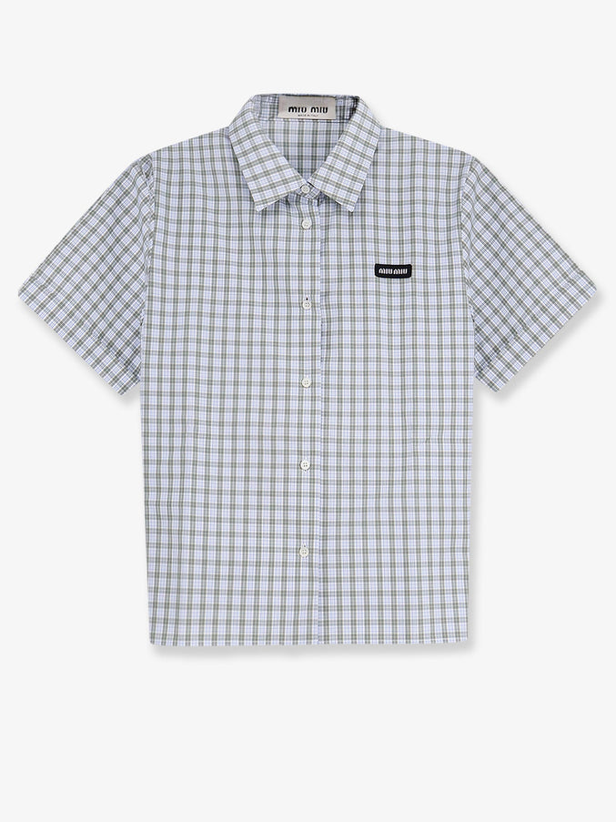 Miu Miu Madras Cotton Shirt Biancosalvia