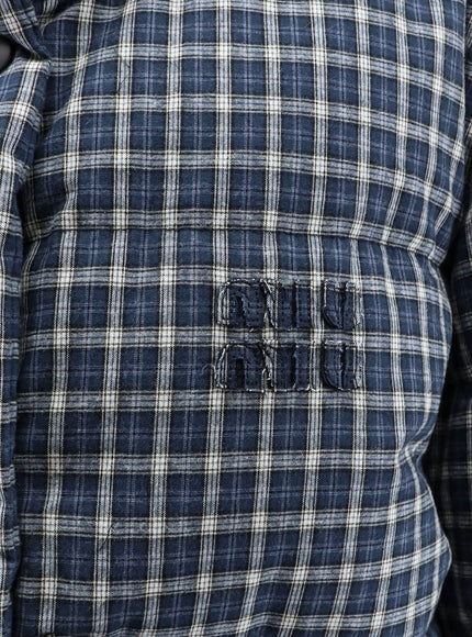 Miu Miu Reversible Madras Flannel Down Jacket
