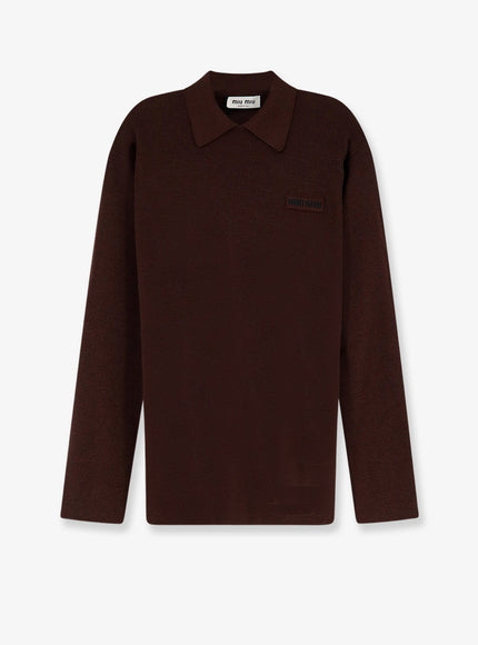 Miu Miu Wool Polo Shirt Cacao