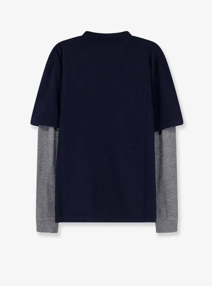 Miu Miu Double Sleeve Virgin Wool and Cashmere Sweater