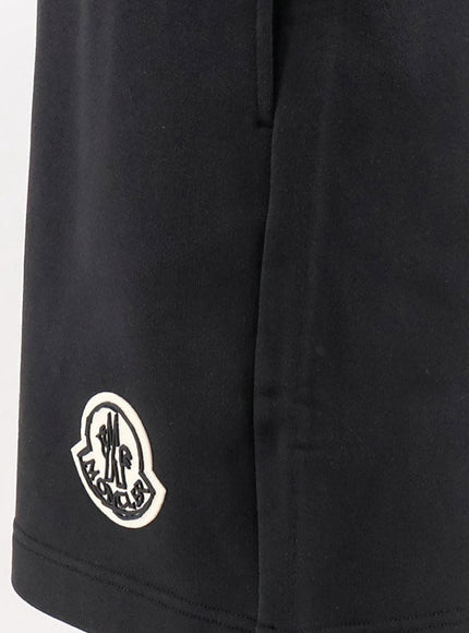 Moncler Cotton Bermuda Shorts With Front Logo Patch