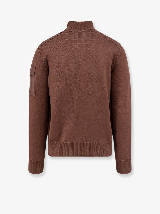 Moncler Virgin Wool Cardigan With Logo Patch