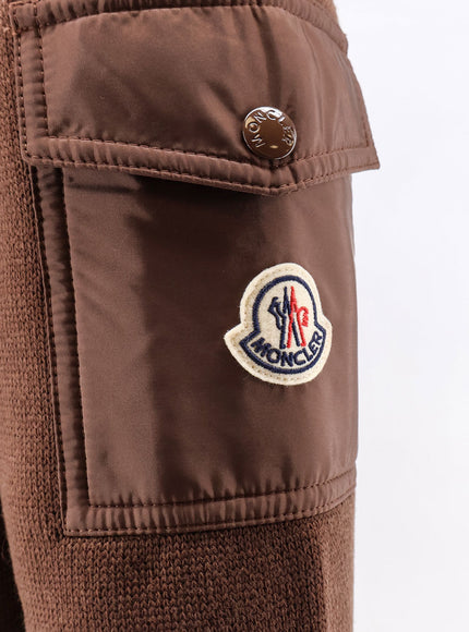 Moncler Virgin Wool Cardigan With Logo Patch