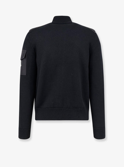 Moncler Virgin Wool Cardigan With Logo Patch