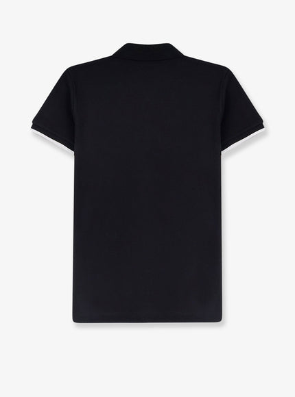 Moncler Cotton Polo Shirt With Logo Patch