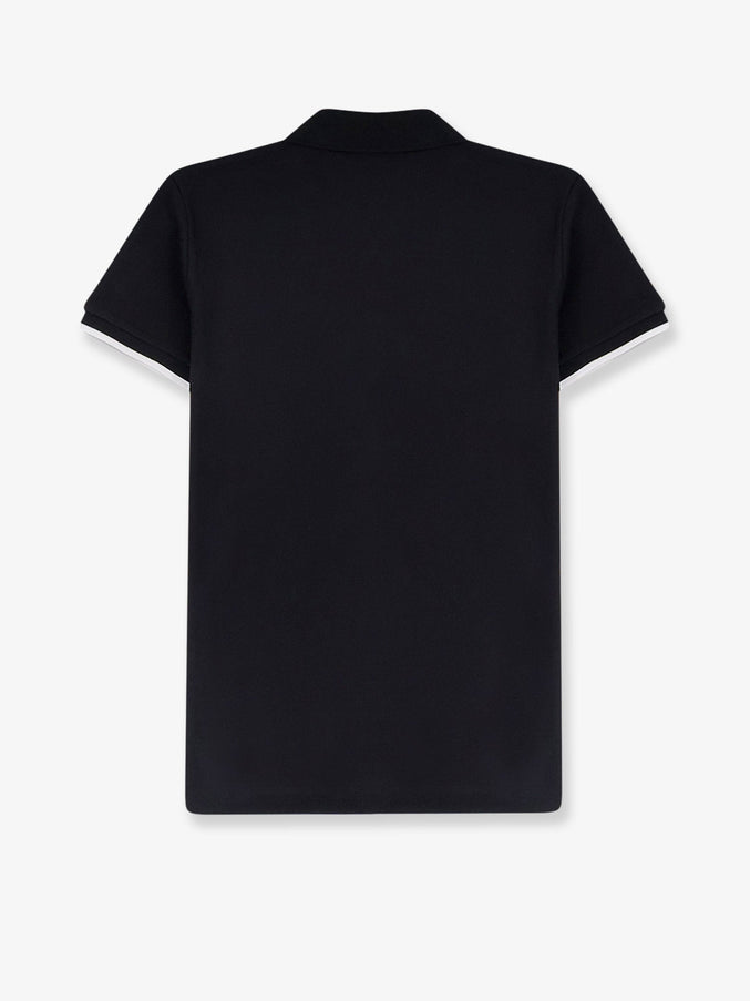 Moncler Cotton Polo Shirt With Logo Patch