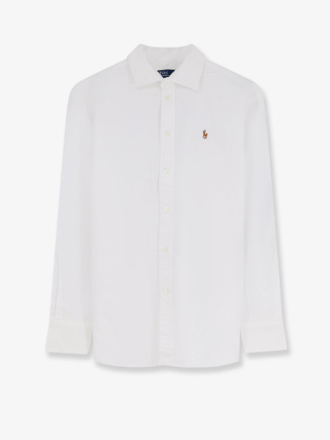 Polo Ralph Lauren Cotton Shirt With Logo On The Front Bsrwhite