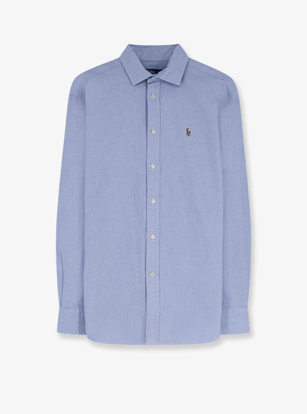 Polo Ralph Lauren Cotton Shirt With Logo On The Front Bsrblue