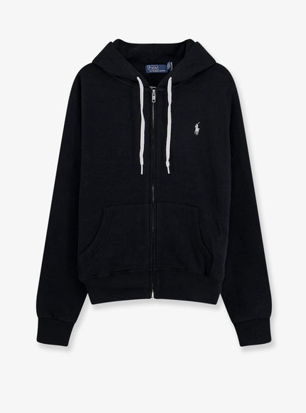 Polo Ralph Lauren Cotton Blend Sweatshirt With Embroidered Logo On The Front Poloblack