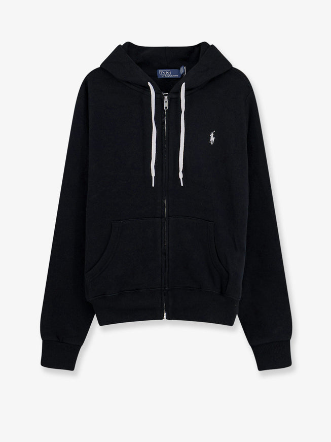 Polo Ralph Lauren Cotton Blend Sweatshirt With Embroidered Logo On The Front Poloblack