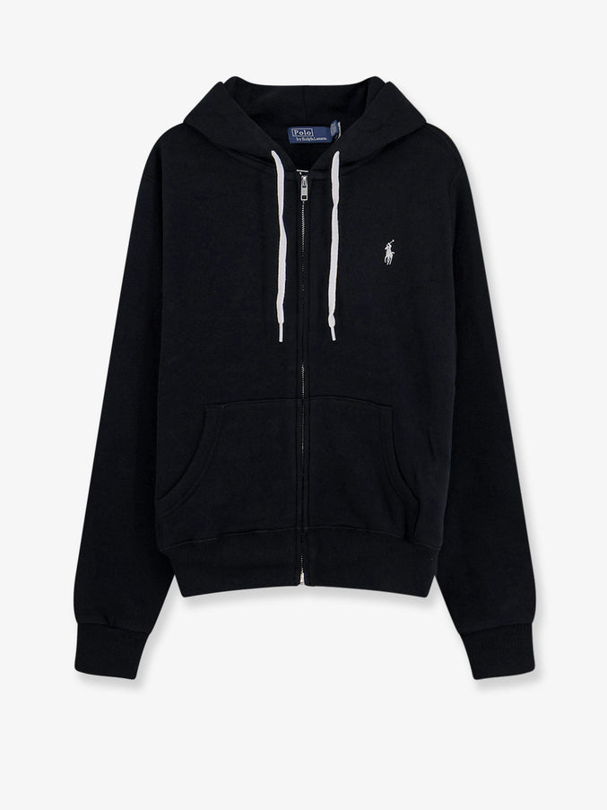 Polo Ralph Lauren Cotton Blend Sweatshirt With Embroidered Logo On The Front Poloblack
