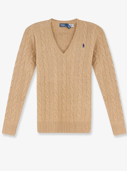 Polo Ralph Lauren Cable Knit Wool and Cashmere Sweater Camelmelange