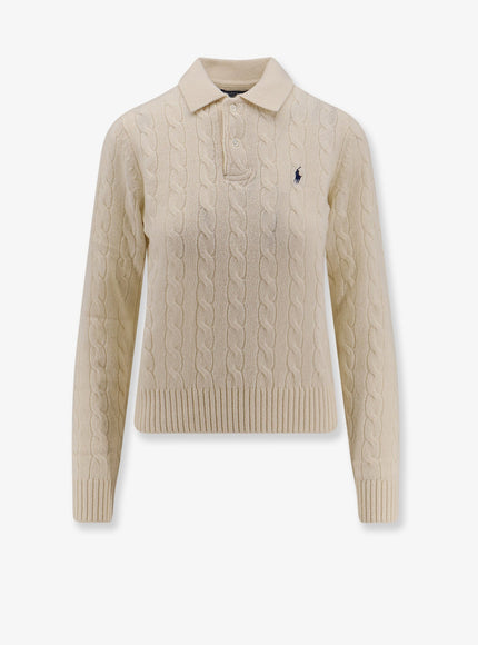 Braided Knit Wool And Cashmere Polo Shirt