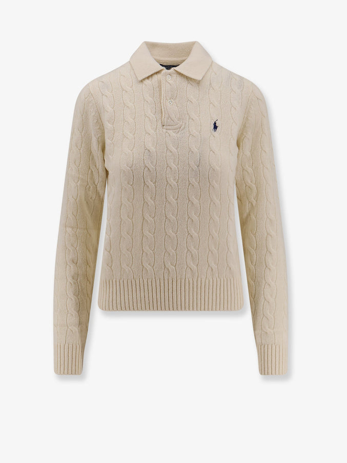 Polo Ralph Lauren Braided Knit Wool and Cashmere Polo Authenticcream