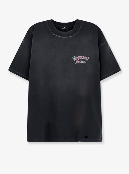 Represent Used-Effect Cotton T-Shirt Washed Black