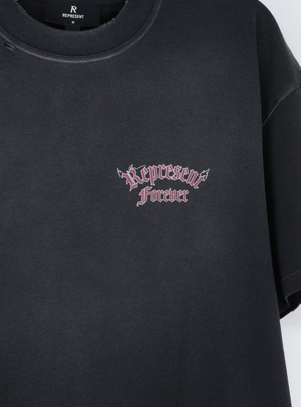 Represent Used-Effect Cotton T-Shirt