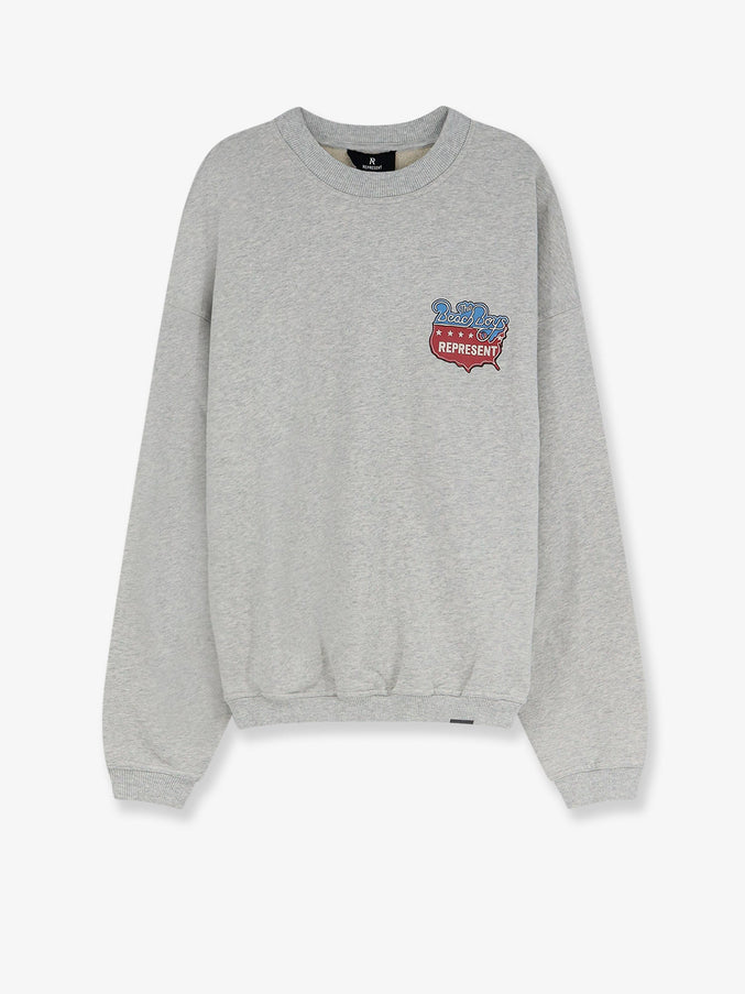 Represent Cotton Beach Boys Americas Band Sweater Ice Grey Marl