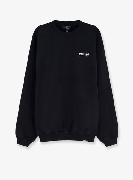 Represent Cotton Sweatshirt With Printed Logo On The Front Black