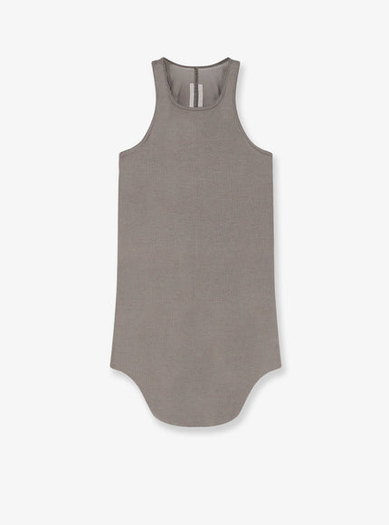 Rick Owens Tower Cotton And Silk Blend Tank Top Dust