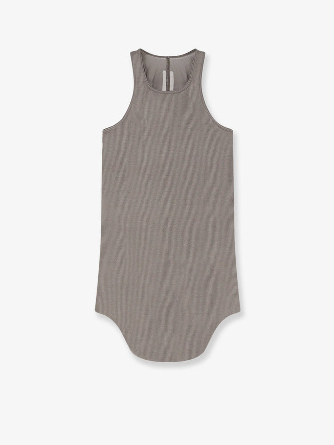 Rick Owens Tower Viscose and Silk Tank Top Dust